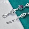 Purple AAA Zircon Silver Bracelet Women's Wedding Gift Fashion Jewelry
