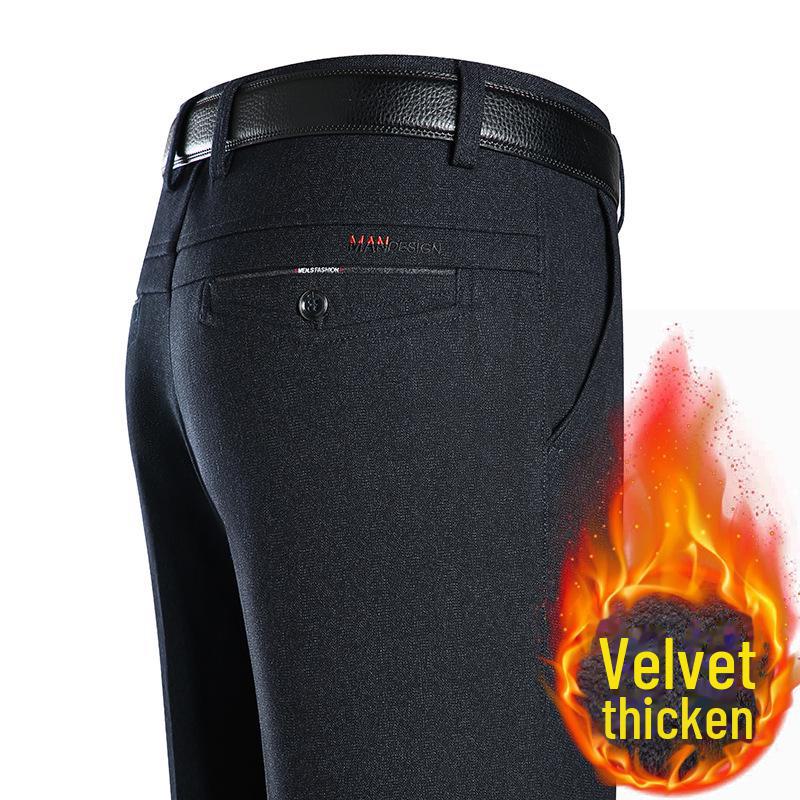 

Мужские повседневные брюки Fengshe из эластичного костюма на весну — прямой, деловой и для среднего возраста 28