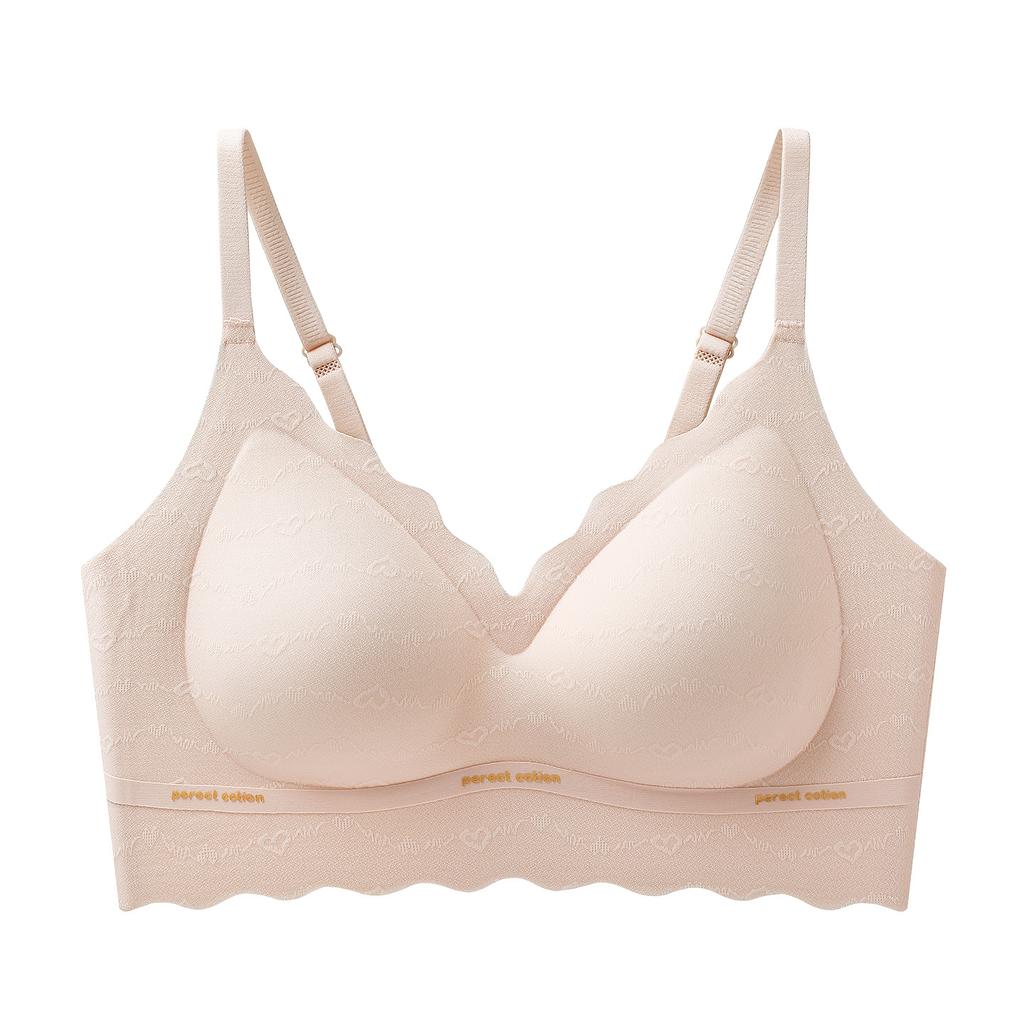 Jelly glue seamless breathable sports thin without steel ring bra gather and close the breasts