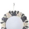 Aesthetic Nursery Mirror, Handwoven Boho Wall Decor Mirror for Bathroom Art