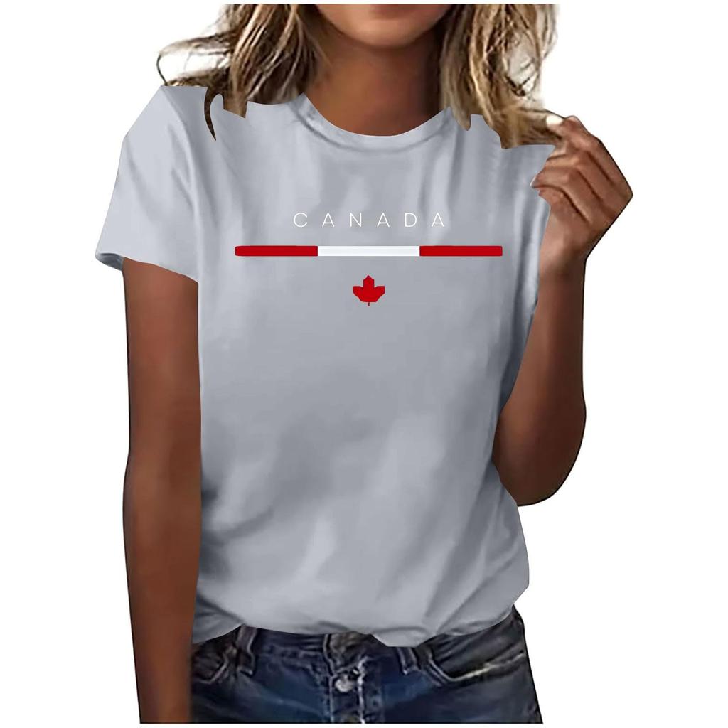 Women's Fashion Casual Maple Leaf Print Top