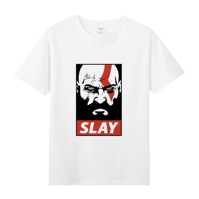 Loose Cotton Round Neck Short-sleeved T-shirt Men's PS4 Game God of War Kuiye Theme Printed Peripheral Clothes