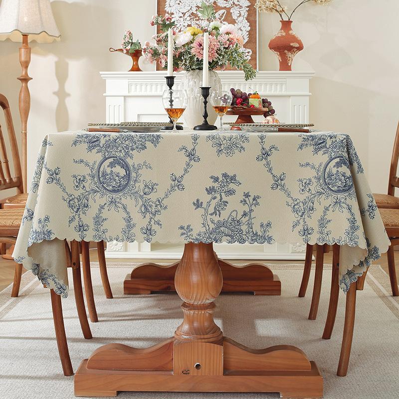 Tablecloth Waterproof And Oil-Proof Leave-In Coffee Table Tablecloth Fabric Living Room Retro Light Luxury Premium Dining Cloth