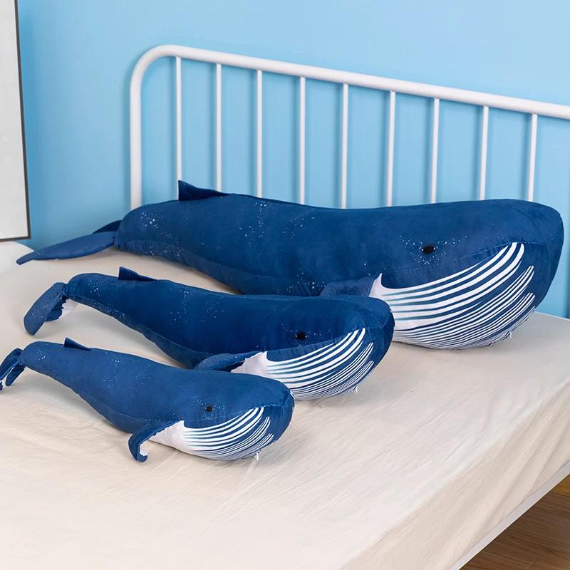Whale Plush Toys Stuffed with Lifelike Humpback Whale Dolls Soft Shark Pillows Cushion Room Decor