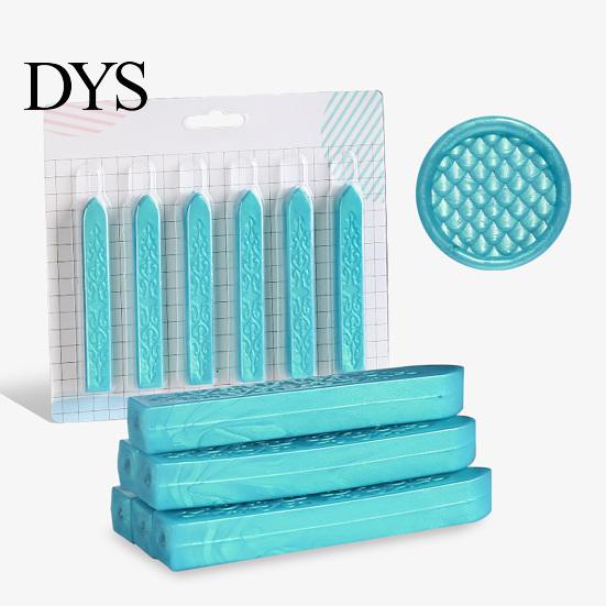 Premium Wax for Seal Stamping 6PCS Aurora Sealing Sticks, Multi-color Gradient Strips, Without Handmade Sticks Stationery Core Stamp, Envelopes