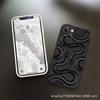 Schwarze Schlange Silikon Handyhülle für iPhone 15, 14, 13, 15 Pro Max, 12, 11, XS, S24, S23 - Frosted Design