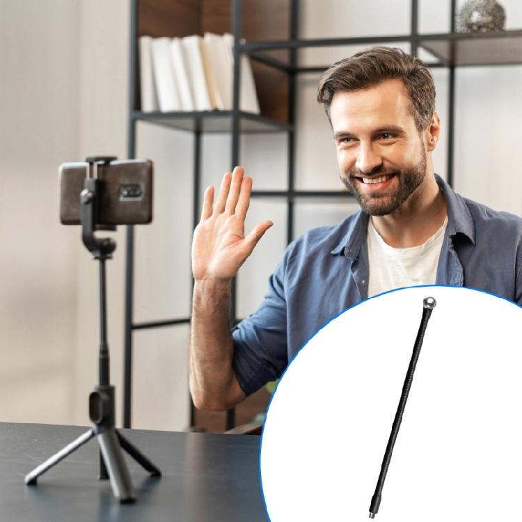Tubo Flessibile Regolabile da 300 mm con Filettatura Maschio da 3/8 e Testa Sferica da 17,4 mm per Uso con Treppiede e Selfie Stick