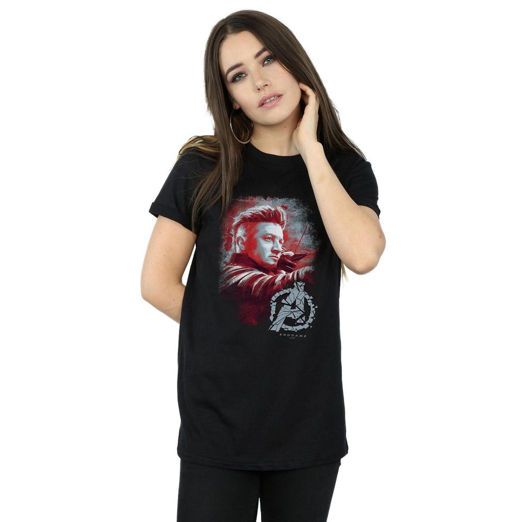 Marvel Womens/Ladies Avengers Endgame Hawkeye Brushed Cotton Boyfriend T-Shirt