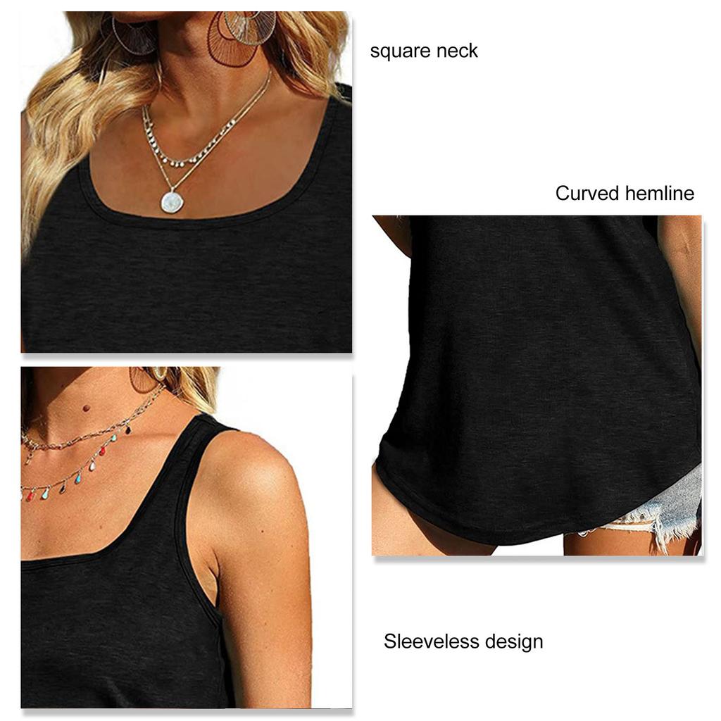 Dámské tílko bez rukávů Módní Pohodlné Prodyšné Zakřivený lem Dámský top na léto