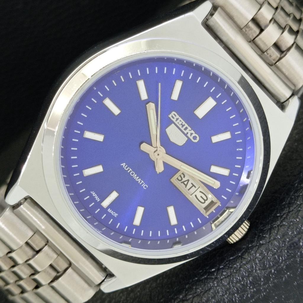 

MENS VINTAGE REFURBISHED SEIKO 5 AUTOMATIC JAPAN BLUE COLOR DIAL WATCH a440669-9 Sk-a440669-1
