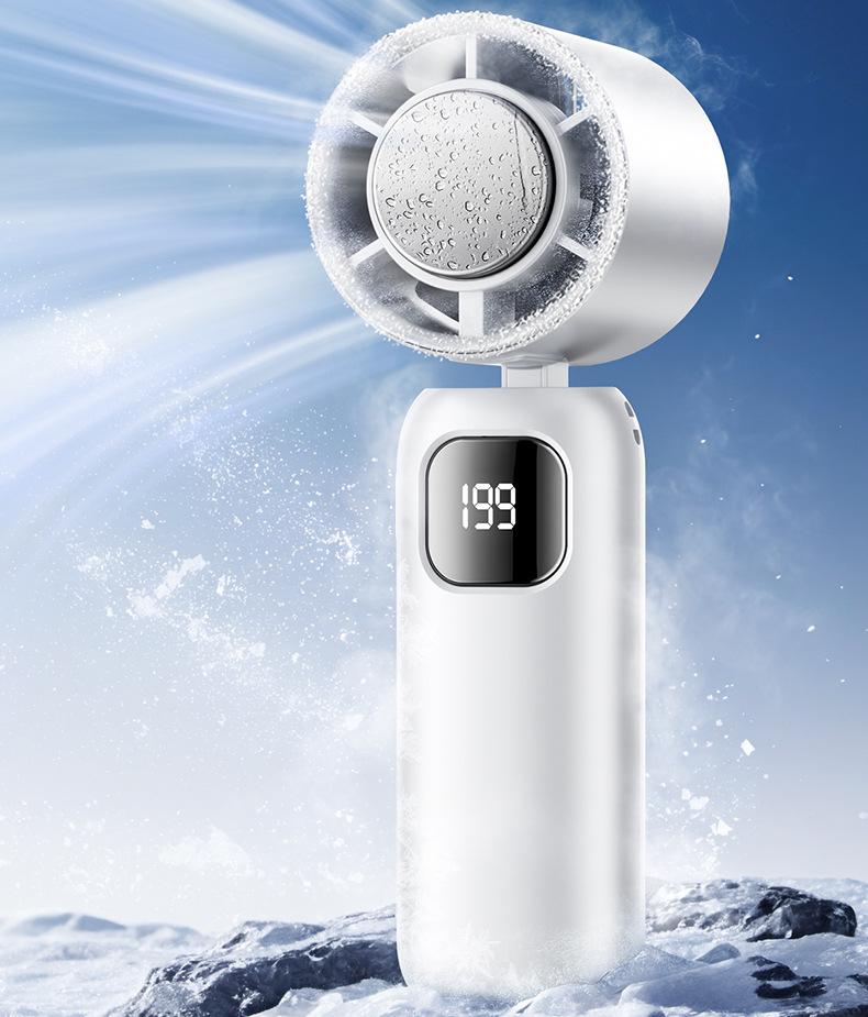 Portable Leafless Mini Fan with Semiconductor Cooling and Ice Pack