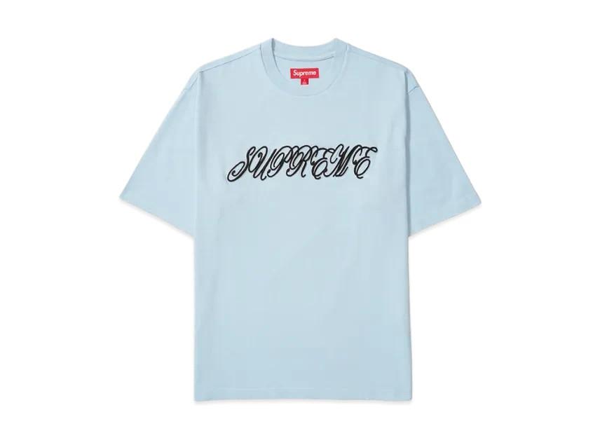 806622 Supreme Топ с объемным логотипом, короткий рукав, Светло-голубой M