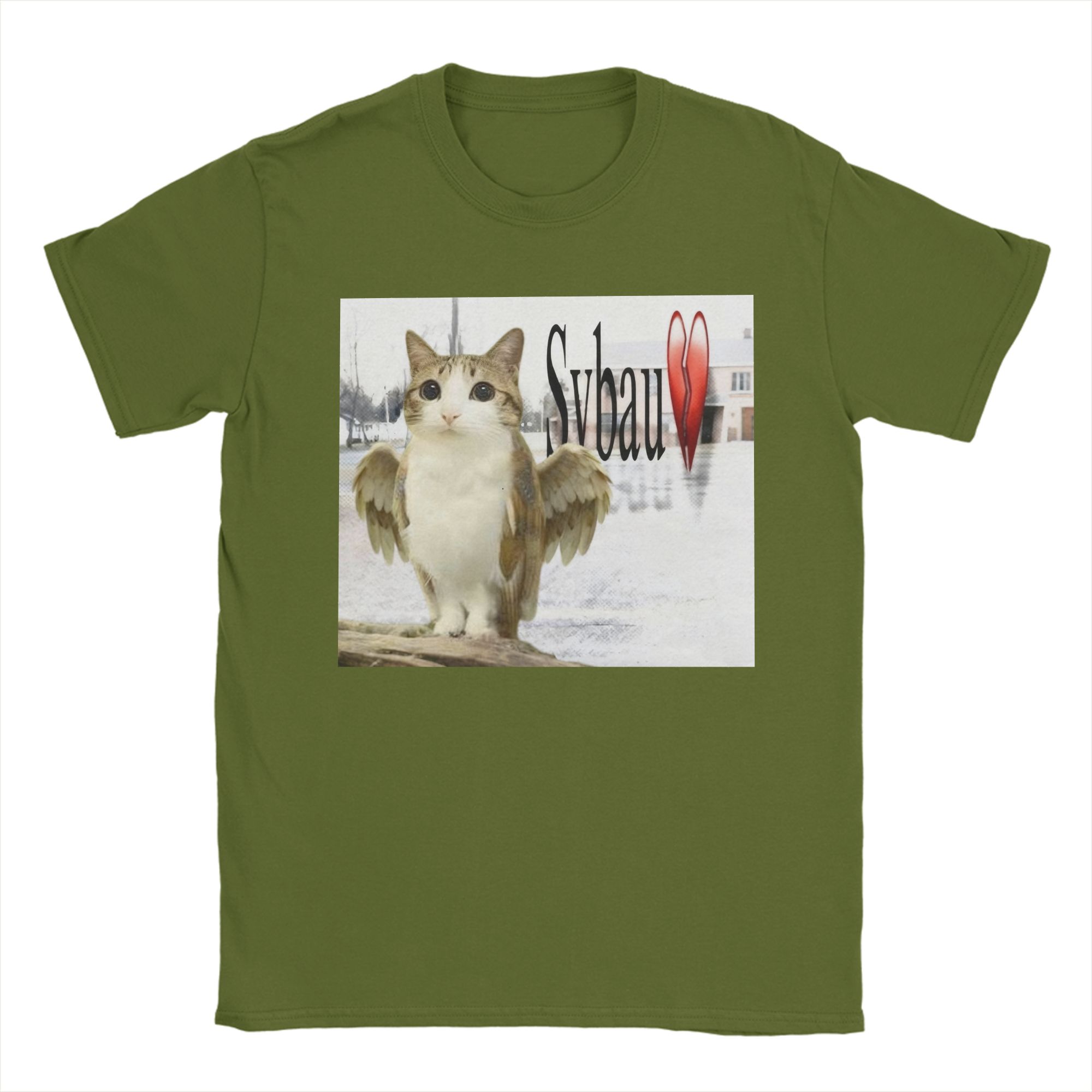 

Sybau Meowl Catowl Кошачьи футболки для мужчин Винтажная футболка из чистого хлопка с круглым вырезом и коротким рукавом Подарочные топы 4XL