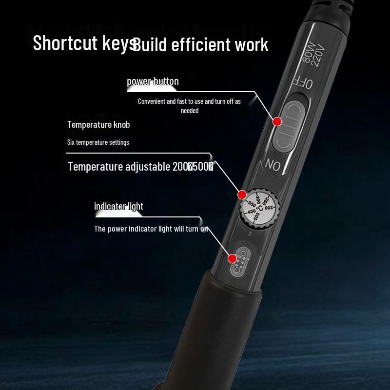 Adjustable 80W Electric Soldering Iron for Household Repairs and Circuit Board Desoldering