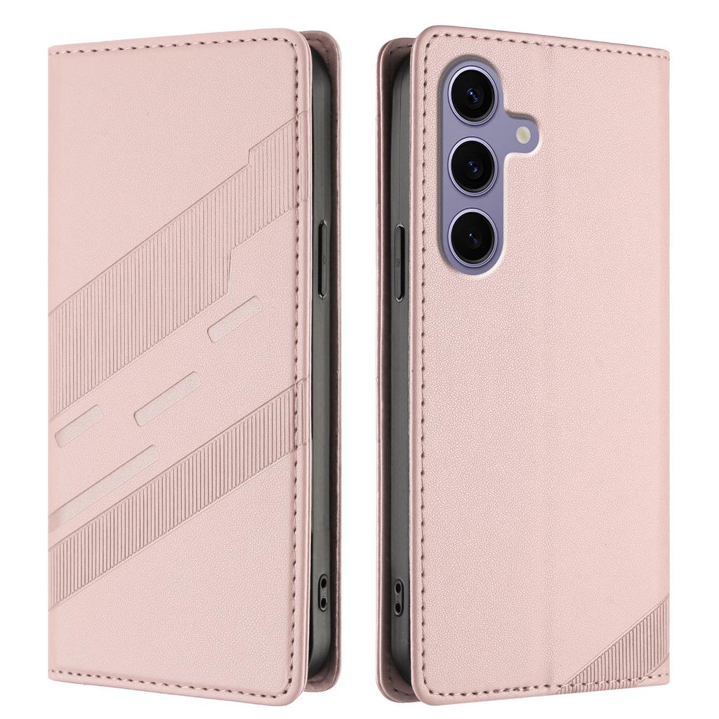 Für Samsung Galaxy S24 FE Handyhüllen Punk-Stil Geprägtes Wallet Ständer Lederhülle