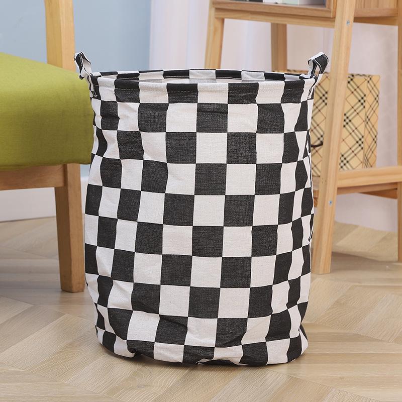 

Круглая корзина для белья из хлопка и льна и влагонепроницаемый сортировочный мешок для одеял 40x50 cm