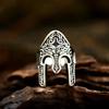 Vintage Spartan Helmet Ring Sterling Adjustable Unisex Geometric Face Mask Jewelry Men Women