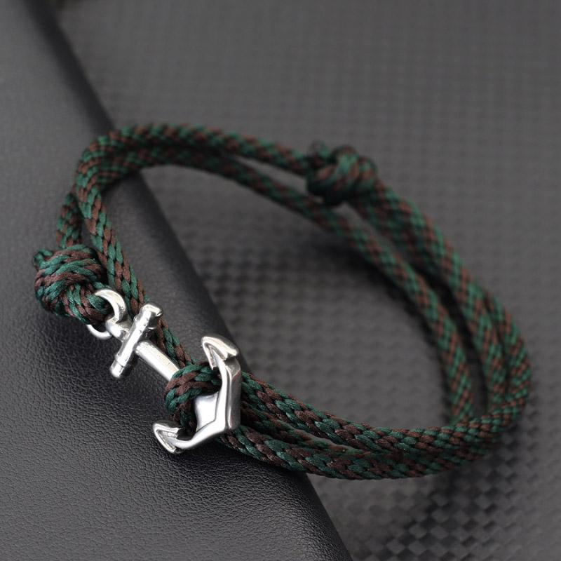 Stylish Anchor Bracelet For Men Double Layer Adjustable Ethnic String Braslet Outdoor Cycling Nautical Braclet Accessories Joias