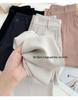 Pantalones Rectos Cropped de Cintura Alta para Mujer Primavera/Verano 2026 con Cintura Elástica Trasera