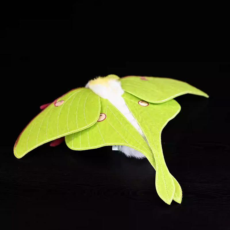 Plyšové hračky Luna Moth Vynikající plyšová hračka můry Realistické simulované panenky hmyzu Simulace hmyzu Dárek k narozeninám pro chlapce a dívku