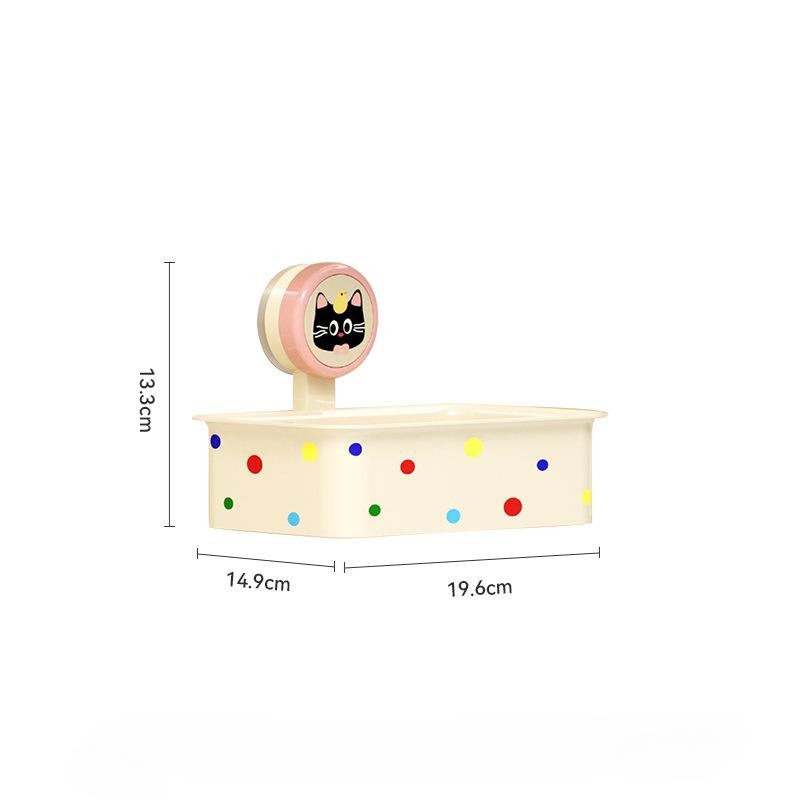 Bathroom Tissue Box Non-perforated Storage Box Toilet Tissue Box Wall-mounted Bathroom Suction Cup Shelf