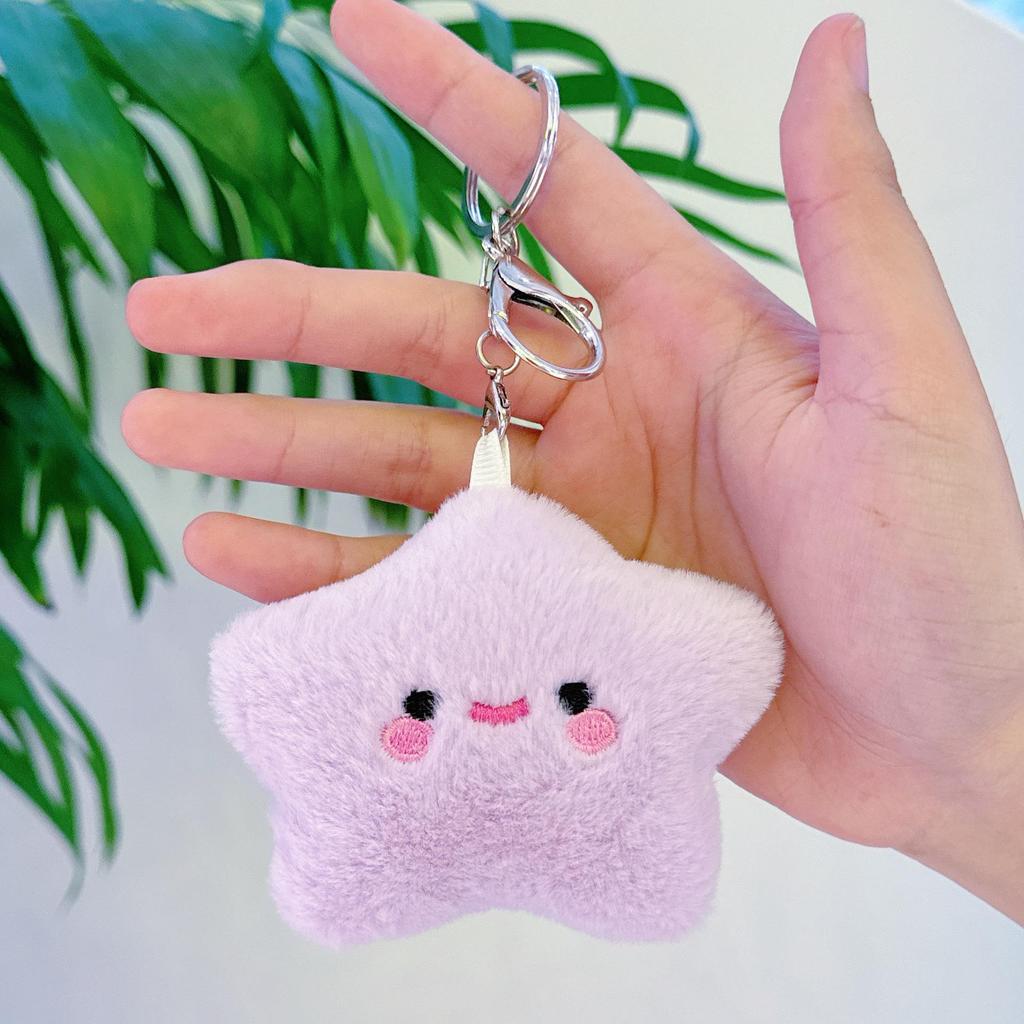 Plush Smiley Star Doll Keychain & Backpack Charm