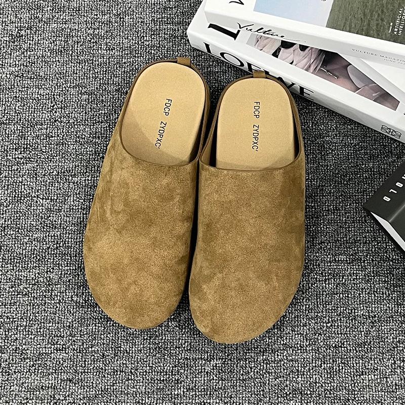 2025 Spring and Summer New Korean Version Source Soft-soled Foot Cover Casual One-pedal Outer Wear Slippers Boken Shoes 15167-T