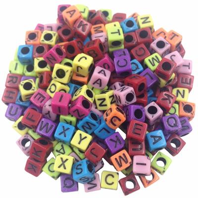 Gemischte Farbe Flache Perle Acryl Quadratische Perlen Buchstaben Schmuckherstellung 100 STÜCKE DIY für Zubehör