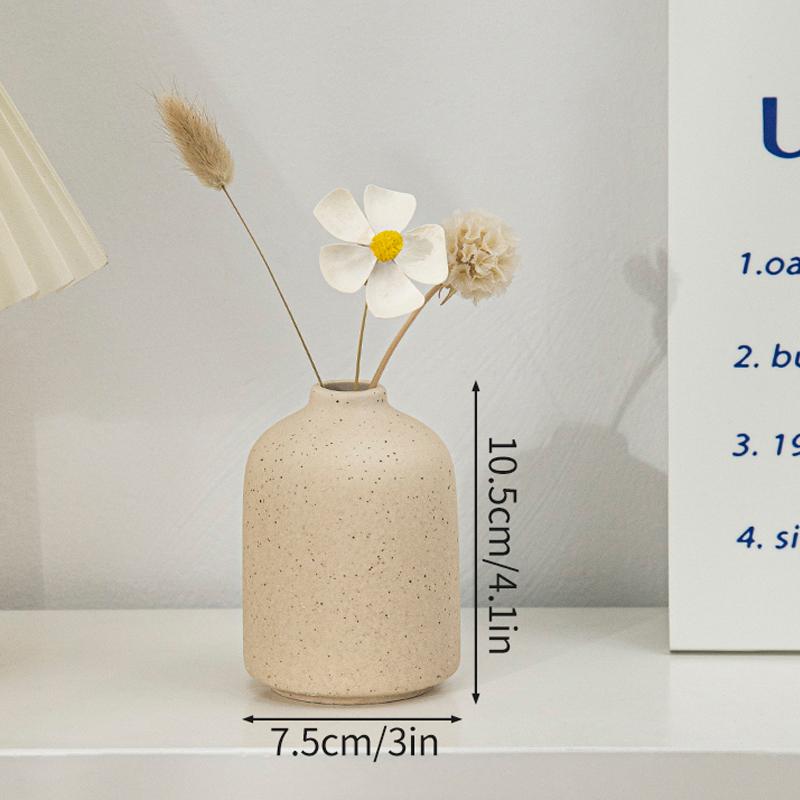 Ceramic Flower Vase Retro Table Decorative Vase Dried Flower Arrangement Pot Home Wedding Gifts Aesthetic Vase Desktop Ornament