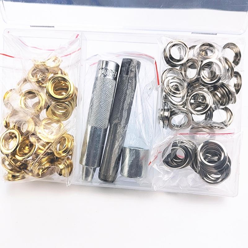 100-Piece 12mm Inner Diameter Copper Eyelet Tool Set for Bags, Clothing, Hats, Shoe Repair, Tents, and Button Accessories