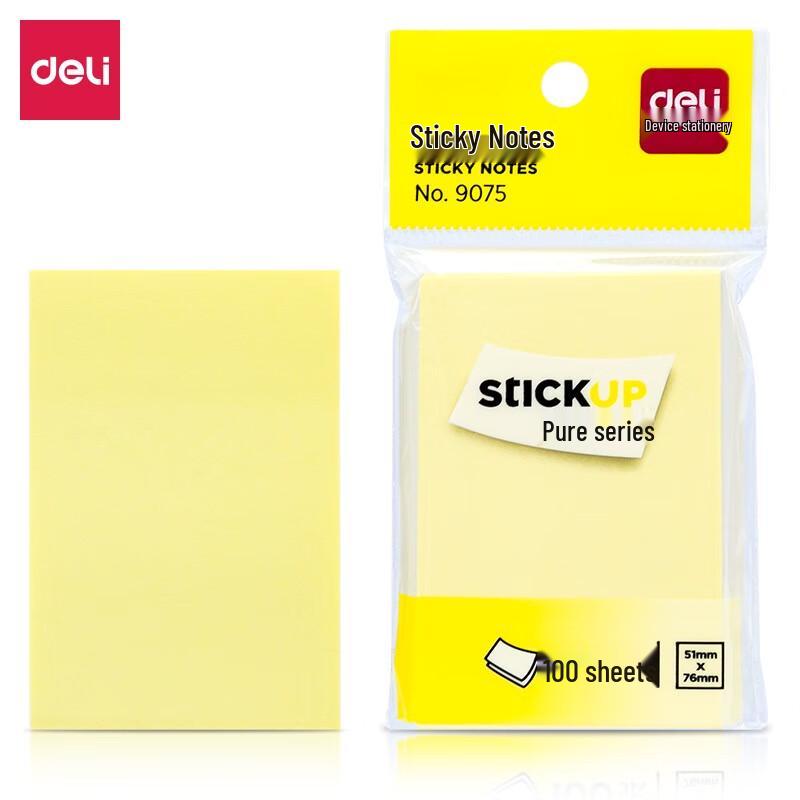 Deli Reusable Sticky Notes, 76x51mm, 12-Pack