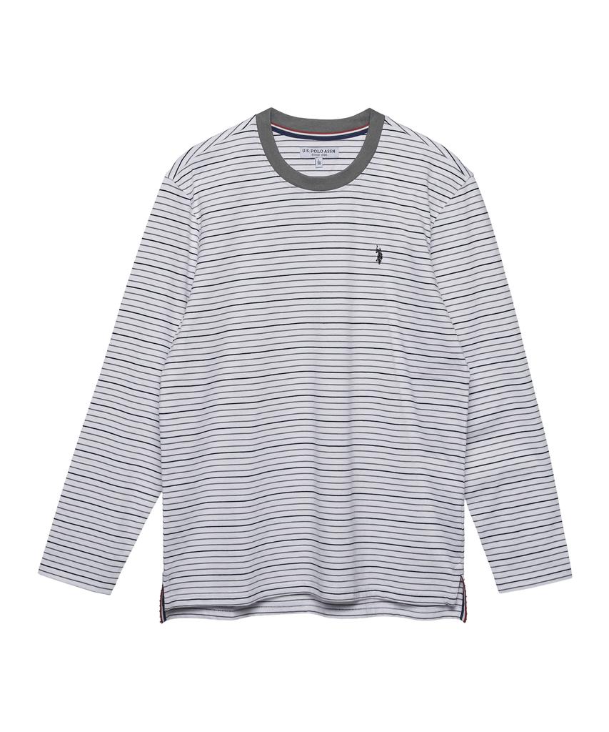 USPOLOASSN Long Sleeve Cotton Round T-Shirt_Gray St
