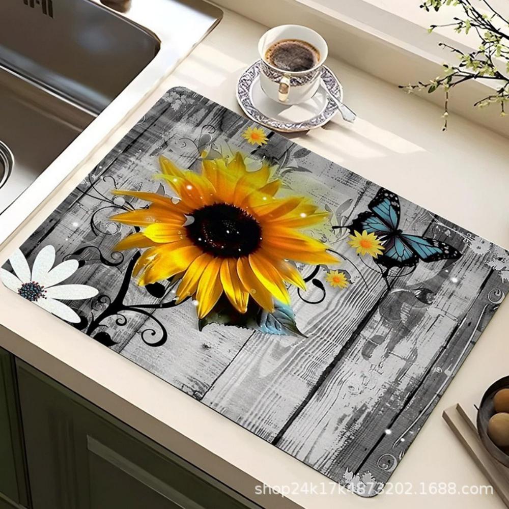 Kaffee Wasser Tasse Kieselgur Geschirr Matte Schnelltrocknend Rutschfest Abtropfmatte für Geschirr Arbeitsfläche Dekor Kaffeemaschine Geschirr Pad