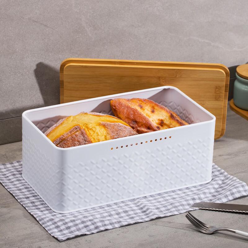 Square Black Bamboo & Carbon Steel Bread Box (2-Pack)