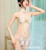 Sex Underwear Neck Cheongsam Hollow Lace Split Mesh Perspective Embroidery Temptation Uniform Sexy Pure Desire