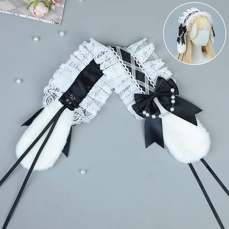 Comic-Con Lolita Rabbit Ears Headband Bow Soft Sister Style Rabbit Ears Hair Accessories Second Dimensional Maid Lady Headdress