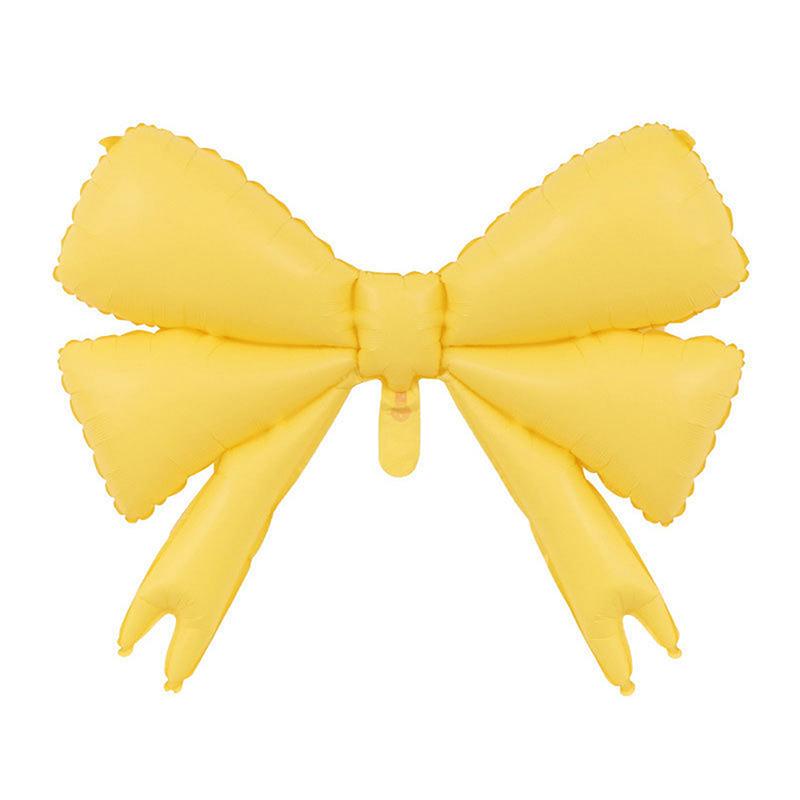 

1 шт. фольгированные шары в форме банта, шар-бантик, декор для дня рождения девочки, тематические украшения для вечеринки по случаю дня рождения ребенка жёлтый