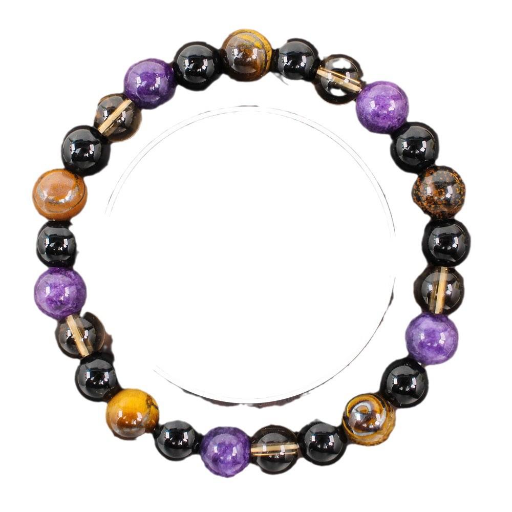 Festive Gifts Amethyst Tiger Eye Black Onyx Smoky Quartz Beaded Bracelet Natural Fashion Jewelry For Men Women Daily Wear GiftDaily Wear Gift
