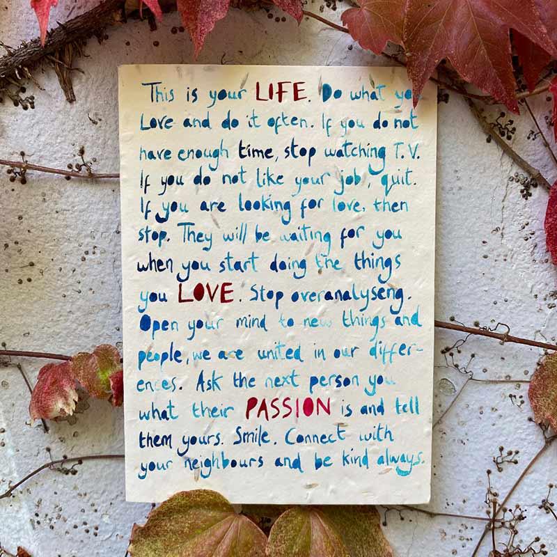 

Це твоє життя – листівка з польовими квітами для посадок