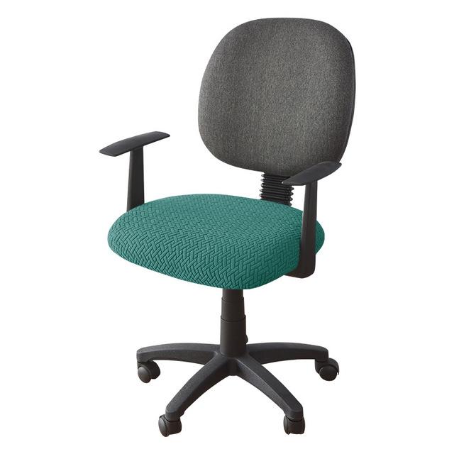 Jacquard Computer Chair Cover T -Shaped Elastic Spandex Stretchy Dining Chair Covers For Office Home Anti -Dirty Removable Round Seat Slipcovers