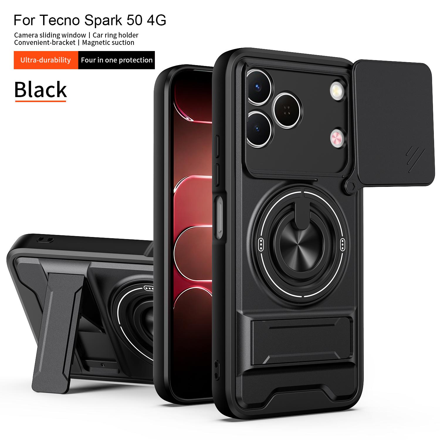 

For Tecno Spark 50 Case Tecno Spark 50 4G Cover Magsafe Magnetic Fold Holder Military Armor Camera Protection Cover Tecno Spark 50 4G