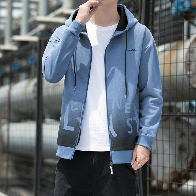 New Coat Men Ins Spring and Autumn Easy To Take Sports Leisure Brand Hooded Loose Zipper Cardigan Hoodie