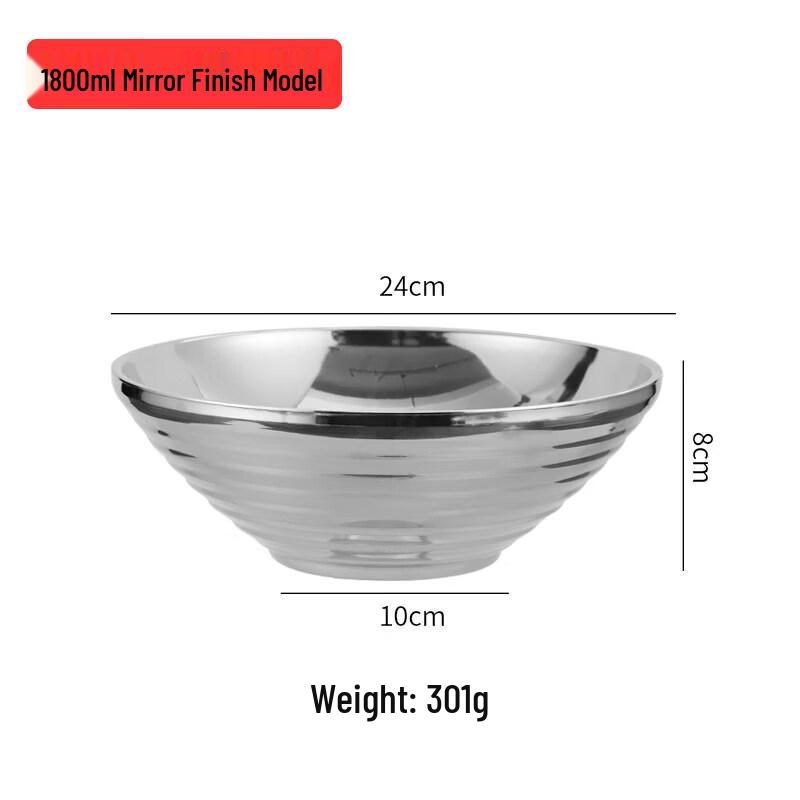 304 Stainless Steel Large Ramen & Noodle Bowl