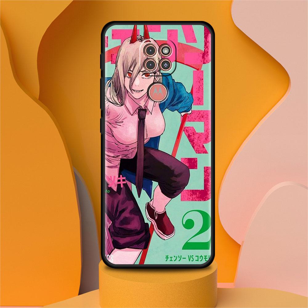 Black Luxury Case For Motorola G30 G60 G50 G22 G200 G9 G8 Play Power One Fusion Plus Edge 20 Fundas Cover Anime Chainsaw Man