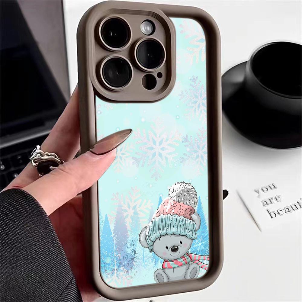 N116 Merry Christmas Happy New Year art Soft Angel Eyes Phone Cases for Samsung S23 S24 Ultra S21 FE A54 A34 A13 A14 A06 A24 Realme12 Shockproof Cover
