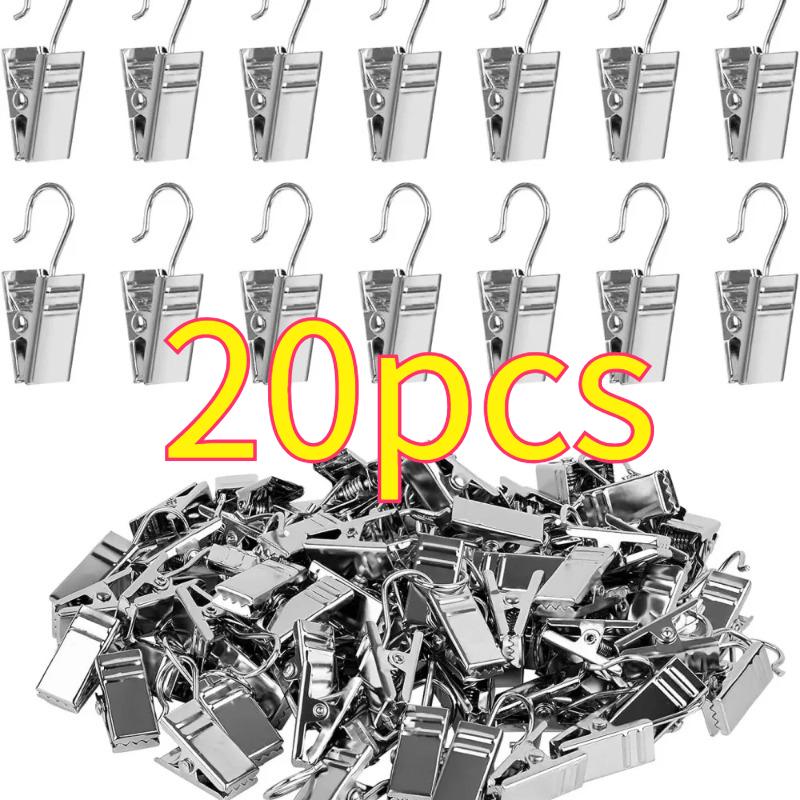 Stainless Steel Curtain Clips with Hook Sturdy and Durable Window Curtain Hook Clips Home Window Curtain Decor Accessories