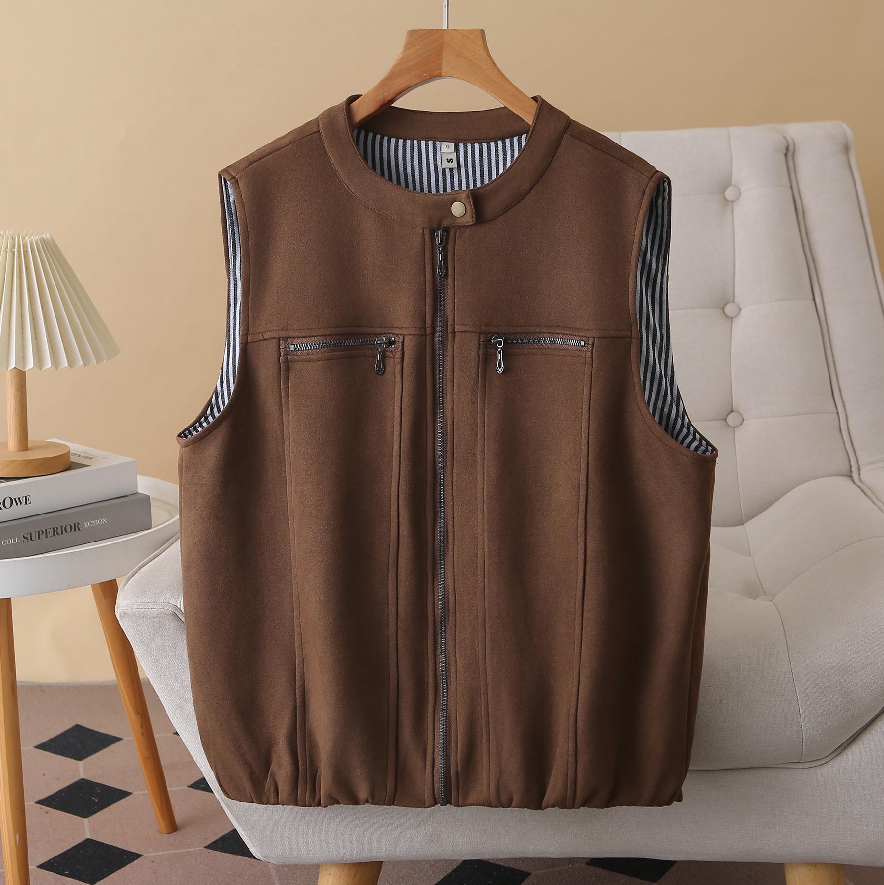 

2026 Spring Plus Size Faux Fur Velvet Women s Sleeveless Slimming Cardigan, Fits up to 200 Jin, Style 8325 4XL колір темно кави
