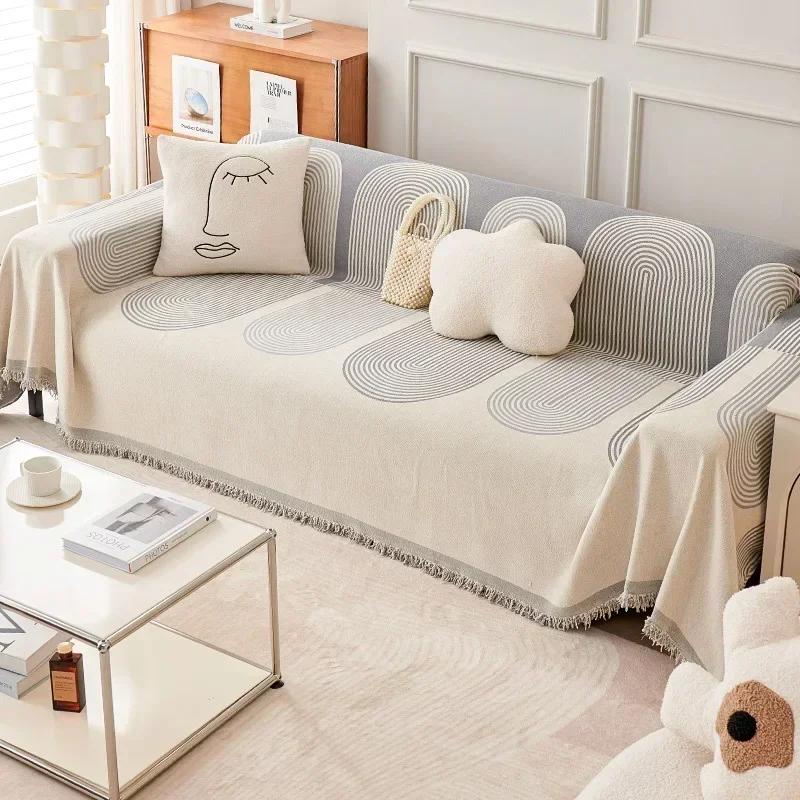 

INS Advanced Geometry Современный чехол для дивана Ткань Синель Диванный шарф Устойчивый к царапинам чехол для дивана Чехол Все сезоны Универсальный 180X130cm