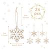 LEMESO Set of Wooden Snowflake Ornaments for Christmas Stylish White Christmas Decorative and Stylish 24-Piece Trees, Ornaments, Ornaments, Snowy,