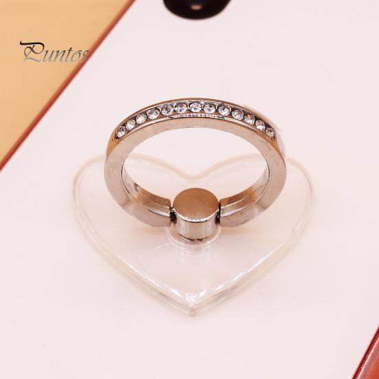 Finger Ring Phone Holder 360 Degree Rotatable Strong Adhesiveness Universal Mini Rhinestone Finger Ring Phone Back Sticker Pad Bracket for Outdoor